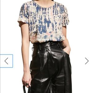 JOHNNY WAS tie dyed embroidered top